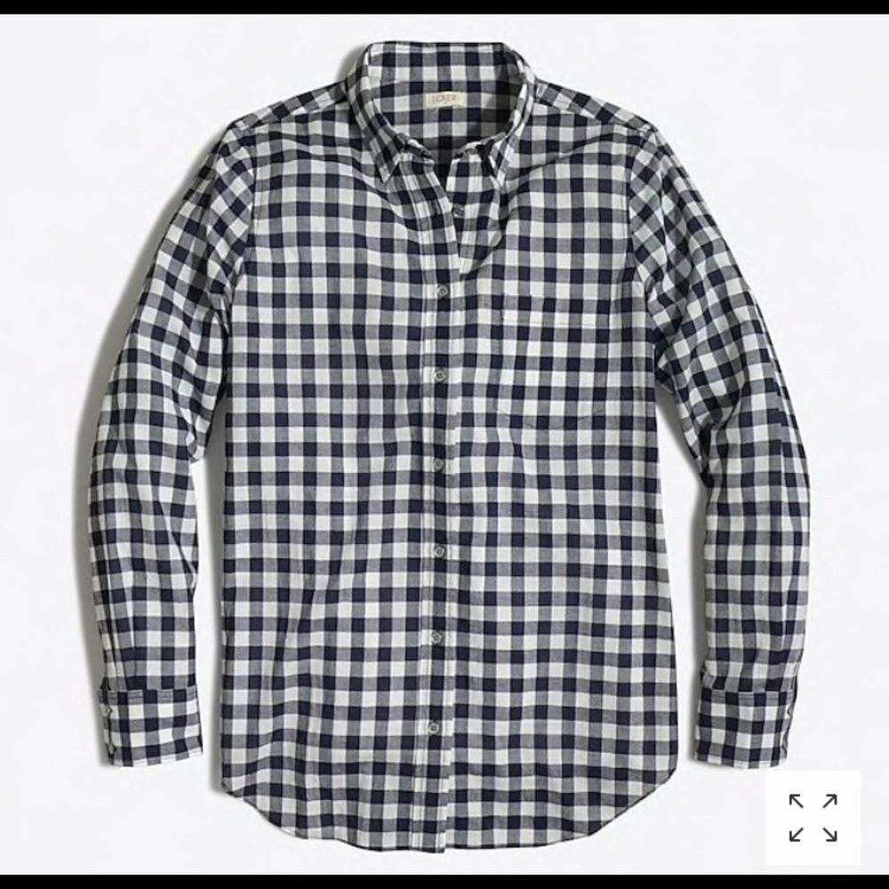 Jcrew Navy Gingham Button Down - image 1
